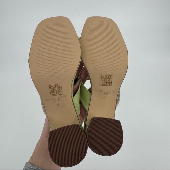 Journee Signature Collection Women's Green Leather Jossette Heeled Sandals Size - Picture 7 of 10